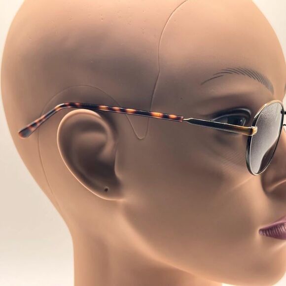 Vintage 90s-Y2K Small Round Gold Eyeglass Frames with New Non-RX Grey Sun Lenses main image 5